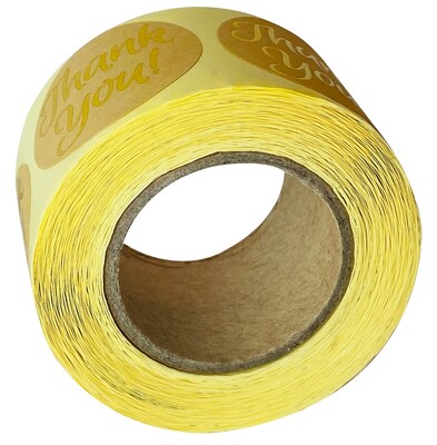 Great Papers! Foil Thank You Stickers on Kraft Paper, 1.57", 250 per roll (24261429)