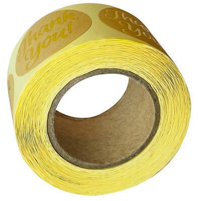 Great Papers! Foil Thank You Stickers on Kraft Paper, 1.57", 250 per roll (24261429)