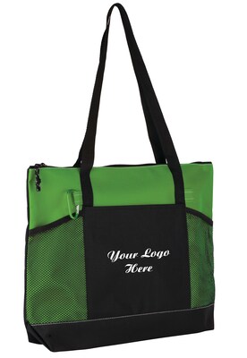 Custom Premium Zippered Tote; 14x19-1/3", (QL48634)