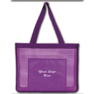 Custom Landscape Mesh Tote; 12-1/2x16-2/7", (QL47466)