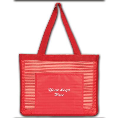 Custom Landscape Mesh Tote; 12-1/2x16-2/7", (QL47466)