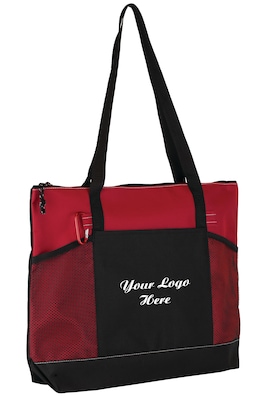 Custom Premium Zippered Tote; 14x19-1/3", (QL48634)