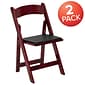 Flash Furniture HERCULES Series Wood Folding Chair, Mahogany/Black, 2/Pack (2XF2903MAHWOOD)