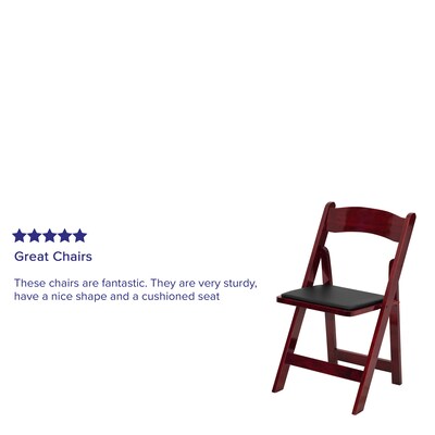 Flash Furniture HERCULES Series Wood Folding Chair, Mahogany/Black, 2/Pack (2XF2903MAHWOOD)