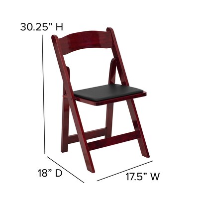 Flash Furniture HERCULES Series Wood Folding Chair, Mahogany/Black, 2/Pack (2XF2903MAHWOOD)