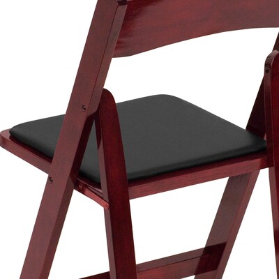 Flash Furniture HERCULES Series Wood Folding Chair, Mahogany/Black, 2/Pack (2XF2903MAHWOOD)