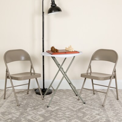 Flash Furniture HERCULES Series Metal Folding Chair, Gray, 2/Pack (2BDF002GY)