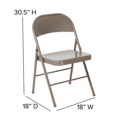 Flash Furniture HERCULES Series Metal Folding Chair, Gray, 2/Pack (2BDF002GY)
