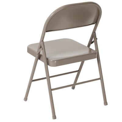 Flash Furniture HERCULES Series Metal Folding Chair, Gray, 2/Pack (2BDF002GY)