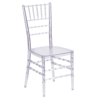Flash Furniture Elegance Chiavari Plastic Stacking Chair, Clear/Crystal Ice (BH-ICE-CRYSTAL-GG)
