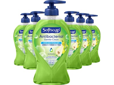 Softsoap Gentle Clean Antibacterial Liquid Hand Soap, Sparkling Pear Scent, 11.25 Fl. Oz., 6/Carton