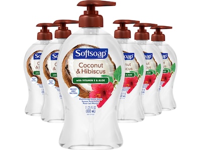 Softsoap Antibacterial Liquid Hand Soap, Coconut & Hibiscus Scent, 11.25 Fl. Oz., 6/Carton (US07157A