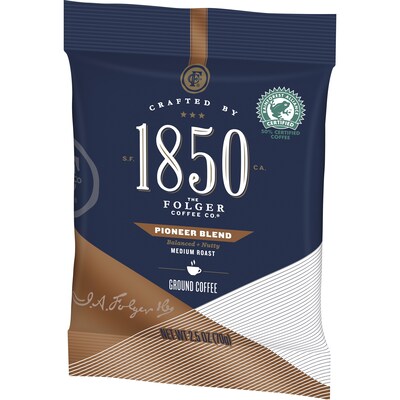 1850 Pioneer Blend Ground Coffee, Medium Roast, 2.5 oz. Fraction Pack, 24/Carton (SMU21511)