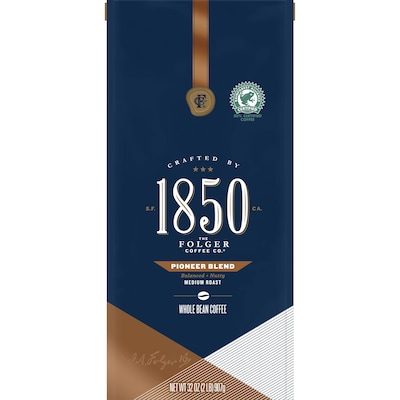 1850 Pioneer Blend, Medium Roast Coffee, Whole Bean, 2-Pound (2550021521)