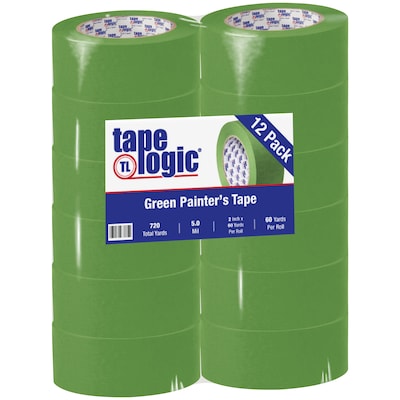 Tape Logic™ 2 x 60 Yards Painters Tape, Green, 12 Rolls (T937320012PK)