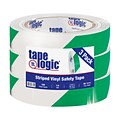 Tape Logic 1 x 36 yds. Striped Vinyl Safety Tape, Green/White, 3/Pack (T91363PKGW)
