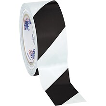 Tape Logic 2 x 36 yds. Striped Vinyl Safety Tape, Black/White, 3/Pack (T92363PKBW)