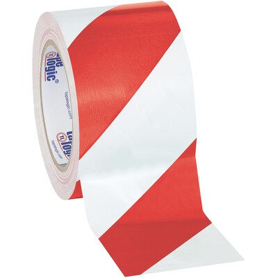 Tape Logic 3" x 36 yds. Striped Vinyl Safety Tape, Red/White, 3/Pack (T93363PKRW)