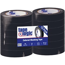 Tape Logic™ 1 x 60 Yards Masking Tape, Black, 12 Rolls (T93500312PKB)