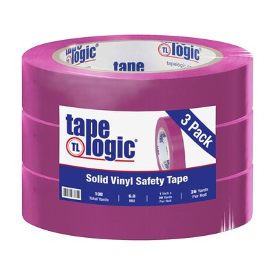 Tape Logic 1 x 36 yds. Solid Vinyl Safety Tape, Purple,  3/Pack (T91363PKP)