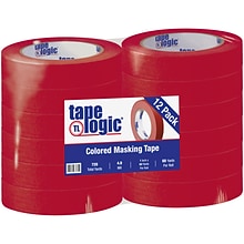 Tape Logic™ 1 x 60 Yards Masking Tape, Red, 12 Rolls (T93500312PKR)