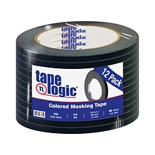 Tape Logic Masking Tape, 0.25 x 60 yds., Black, 12/Carton (T93100312PKB)