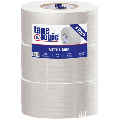 Tape Logic 3 x 60 yds. x 11 mil Gaffers Tape,  White,  3/Pk