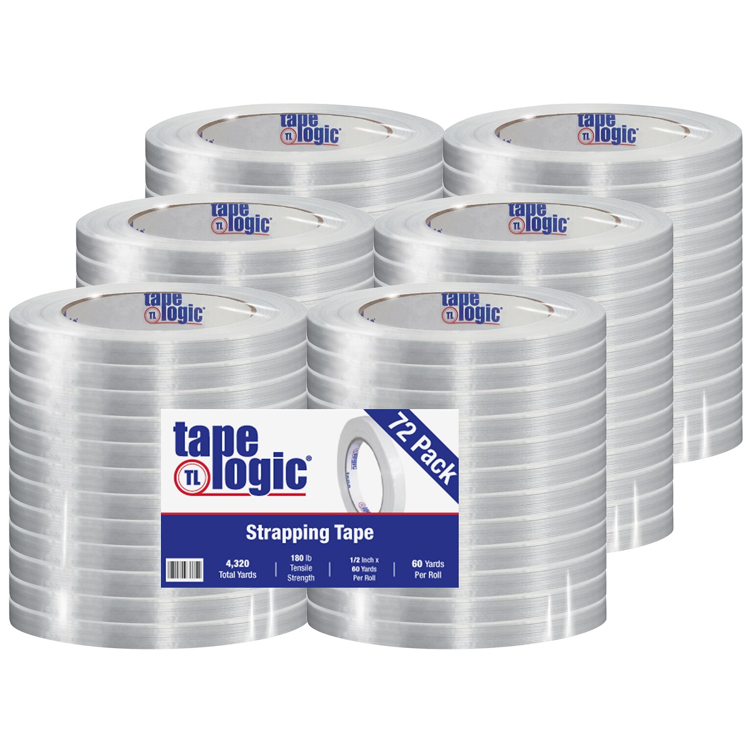 Tape Logic® 1400 Strapping Tape, 1/2 x 60 yds., Clear, 72/Case (T9131400)