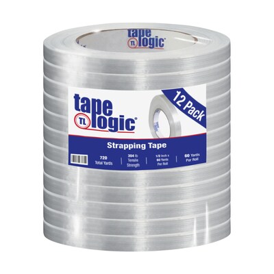 Tape Logic® 1500 Strapping Tape, 1/2 x 60 yds., Clear, 12/Case (T913150012PK)