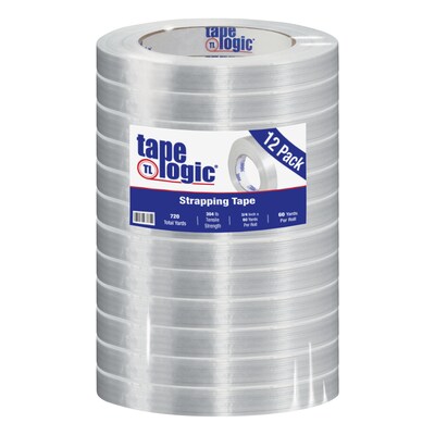 Tape Logic 1500 Strapping Tape, 0.75 x 60 yds., 3Core, Clear, 12/Carton(T914150012PK)