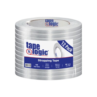 Tape Logic® 1300 Strapping Tape, 3/8 x 60 yds., Clear, 12/Case (T912130012PK)
