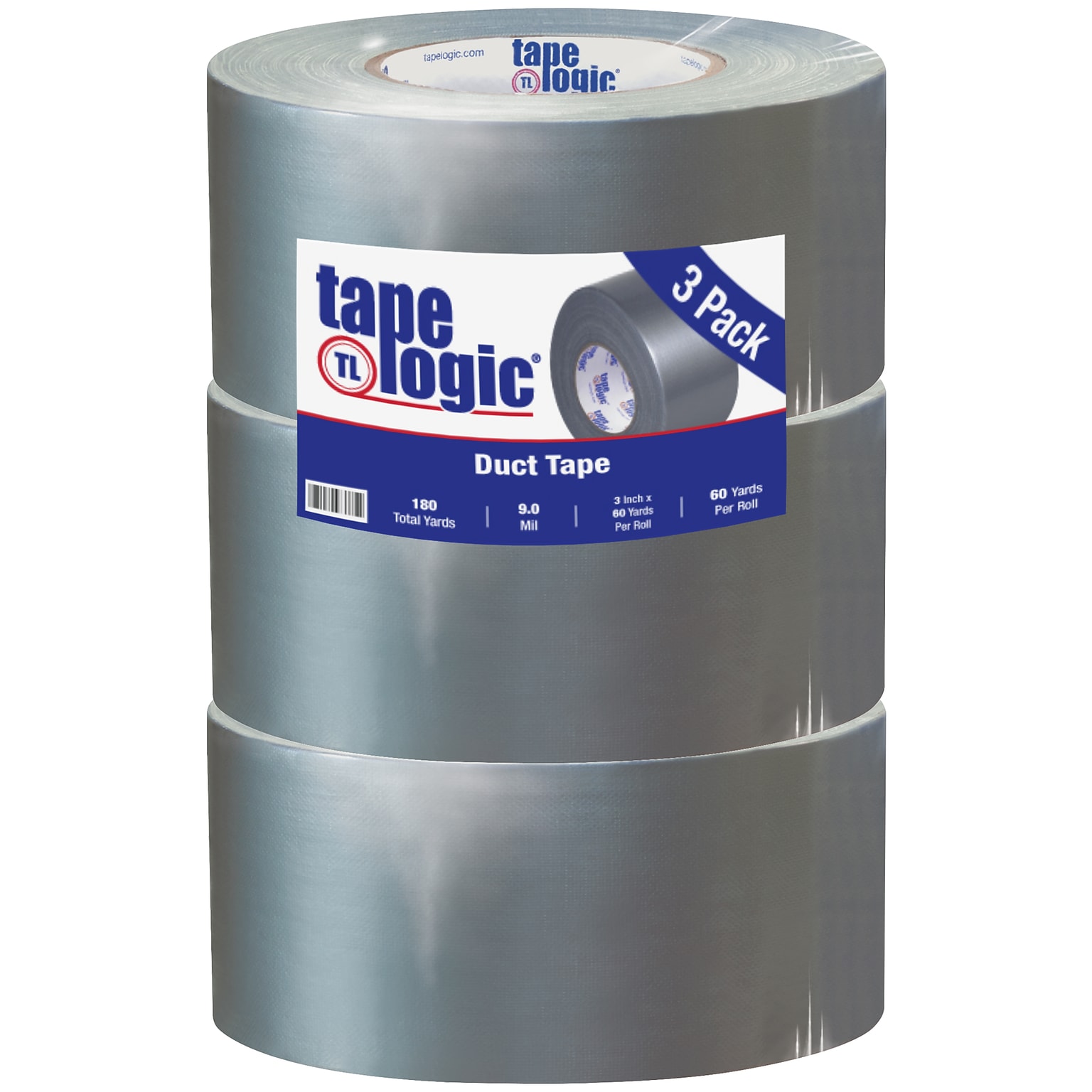 Tape Logic Economy Cloth Duct Tape, 3 x 60 Yards, Silver, 3/Carton (T98885S3PK)