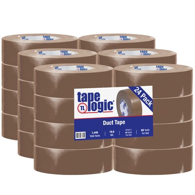 Tape Logic® Duct Tape, 10 Mil, 2 x 60 yds., Brown, 24/Case (T987100BR)