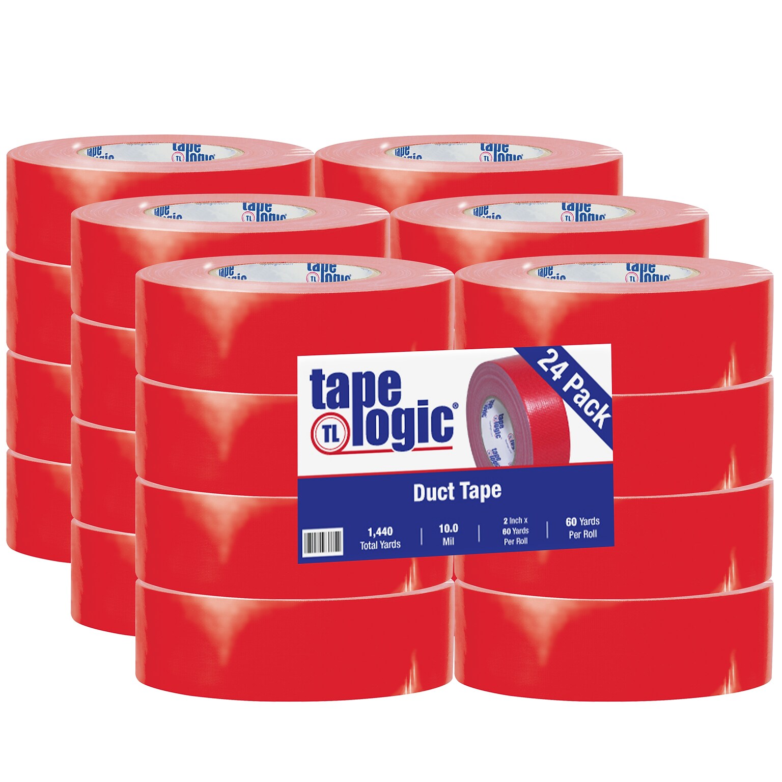 Tape Logic® Duct Tape, 10 Mil, 2 x 60 yds., Red, 24/Case (T987100R)