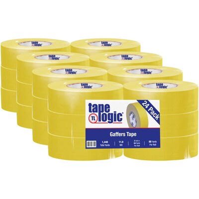 Tape Logic® Gaffers Tape, 11.0 Mil, 2 x 60 yds., Yellow, 24/Case (T98718Y)