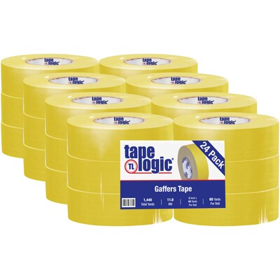 Tape Logic® Gaffers Tape, 11.0 Mil, 2 x 60 yds., Yellow, 24/Case (T98718Y)