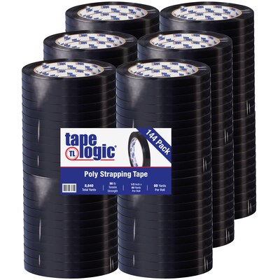 Tape Logic™ Tensilized Polypropylene Strapping Tape, 1/2W x 60 Yards, 144 Pack (T975197)