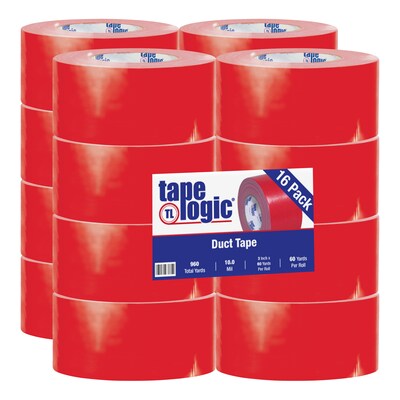 Tape Logic™ 10 mil Duct Tape, 3 x 60 yds, Red, 16/Pack