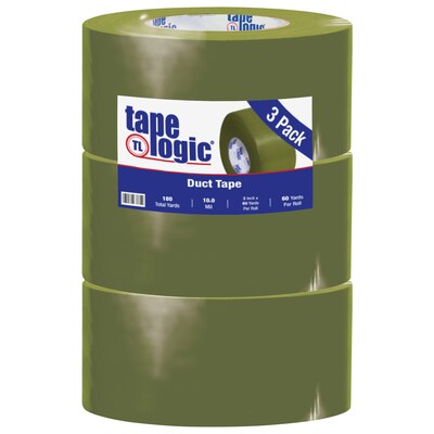 Tape Logic™ 10 mil Duct Tape, 3 x 60 yds, Olive Green, 3/Pack