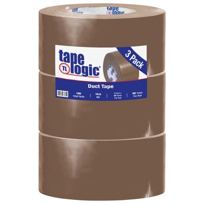 Tape Logic™ 10 mil Duct Tape, 3 x 60 yds, Brown, 3/Carton
