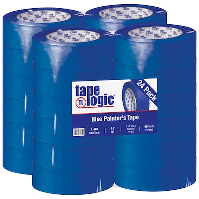 Tape Logic® 3000 Painters Tape, 5.2 Mil, 1 1/2 x 60 yds., Blue, 24/Case (T9363000)