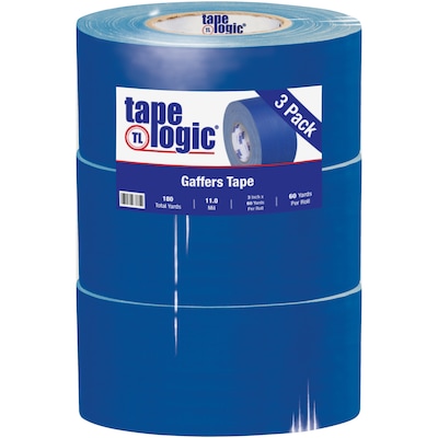 Tape Logic® Gaffers Tape, 11 Mil, 3 x 60 yds., Blue, 3/Case (T98818BLU3PK)