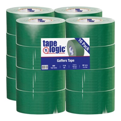 Tape Logic® Gaffers Tape, 11 Mil, 3 x 60 yds., Green, 18/Case (T98818G)
