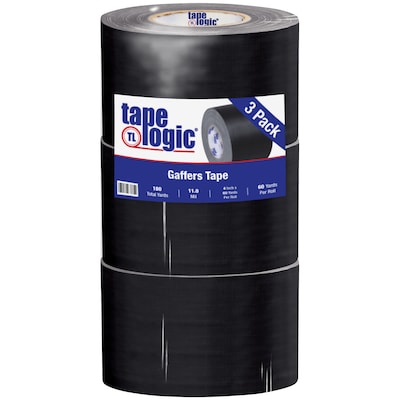 Tape Logic® Gaffers Tape, 11 Mil, 4 x 60 yds., Black, 3/Case (T98918B3PK)