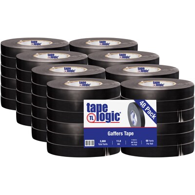 Tape Logic® Gaffers Tape, 11 Mil, 1 x 60 yds., Black, 48/Case (T98618B)
