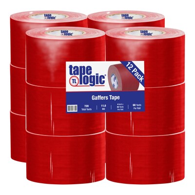 Tape Logic® Gaffers Tape, 11 Mil, 4 x 60 yds., Red, 12/Case (T98918R)