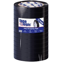 Tape Logic® Poly Strapping Tape, 2.7 Mil, 3/4W x 60 Yards, Black, 12 Pack (T97619712PK)