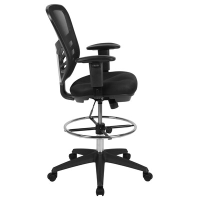 Flash Furniture Nylon Drafting Chair with Lumbar Support, Black (HL-0001-1CBLACK-GG)