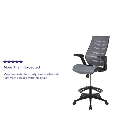 Flash Furniture Nylon Drafting Chair with Lumbar Support, Dark Gray (BLZP809DDKGY)