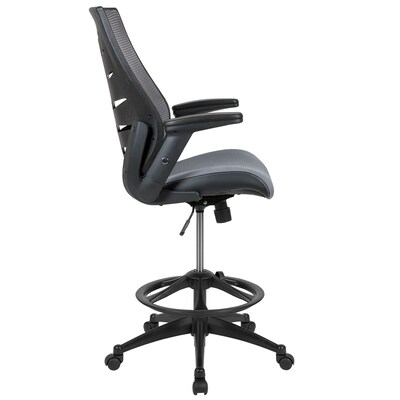 Flash Furniture Nylon Drafting Chair with Lumbar Support, Dark Gray (BLZP809DDKGY)
